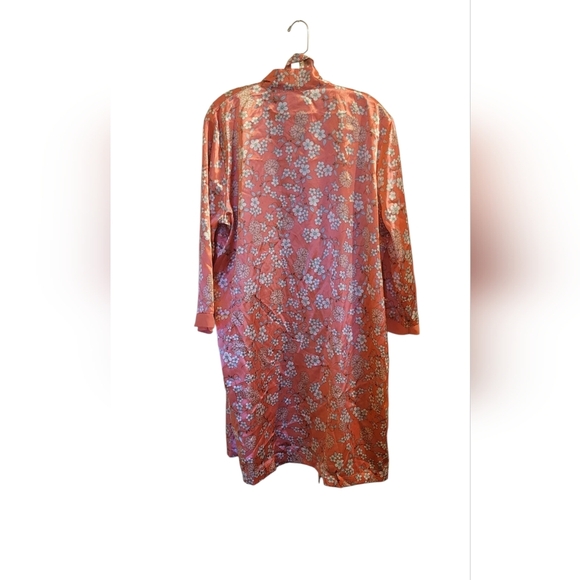Adonna Pink Floral Silky Belted Robe Size L - Picture 2 of 4